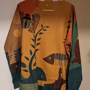 Woman's Colorful Fish Comfy Sweater